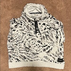 Calvin Klein Performance Abstract Gray Cowlneck Sweater